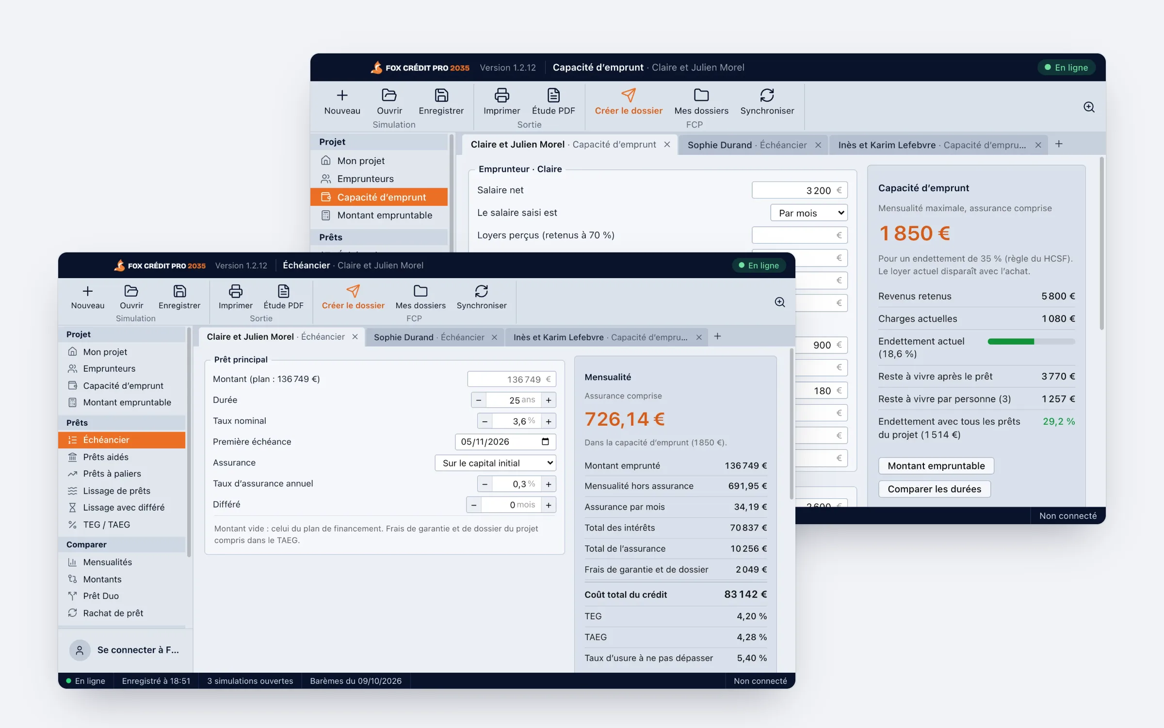 FOX CRÉDIT PRO 2035, logiciel du courtier en crédit, sur ordinateur