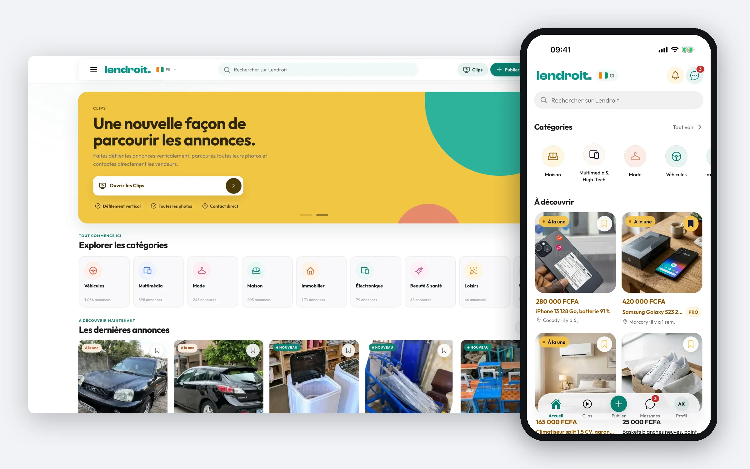 Lendroit : site et application de petites annonces en Afrique de l'Ouest et centrale