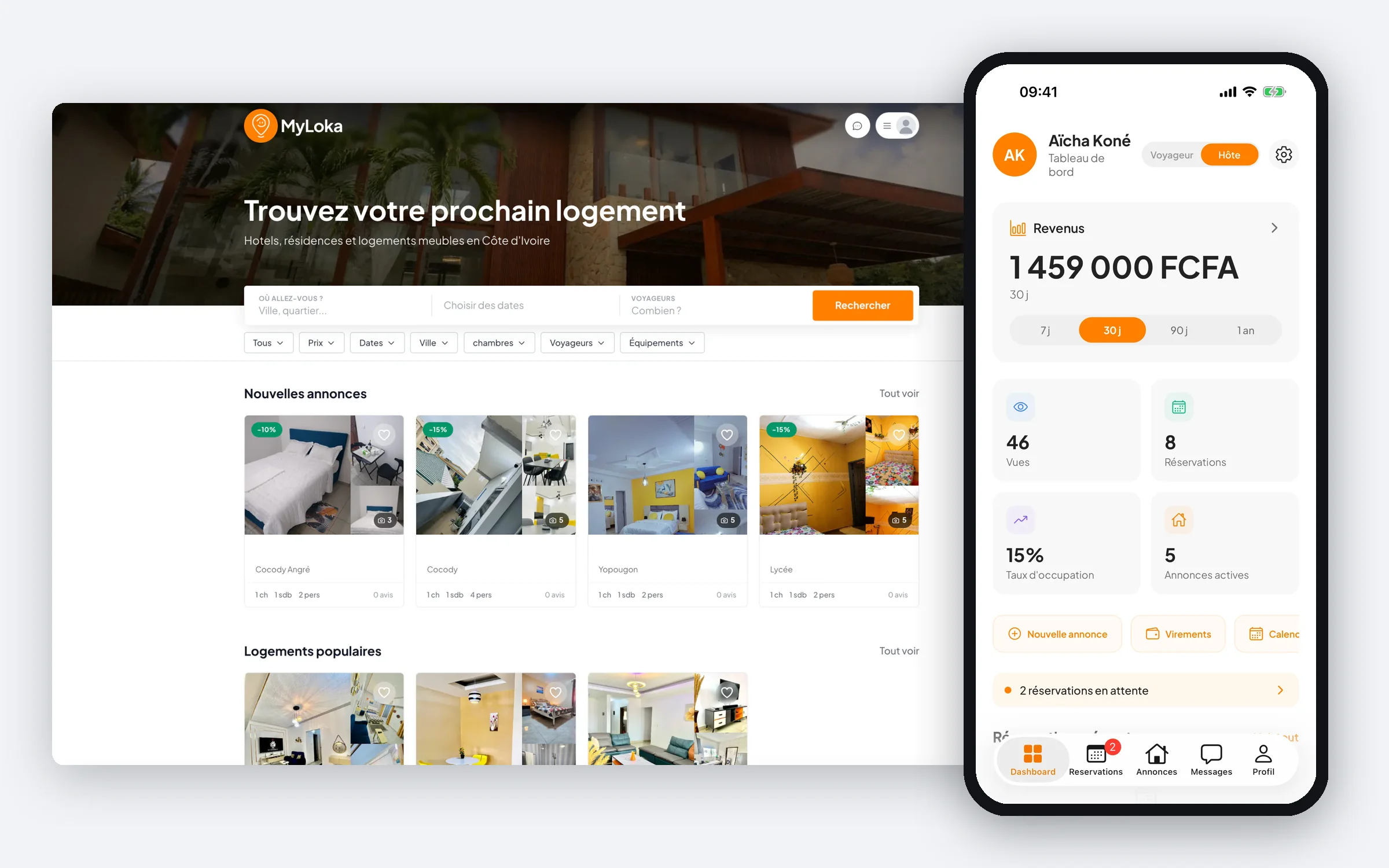MyLoka : site web et application de location de logements meublés en Côte d'Ivoire