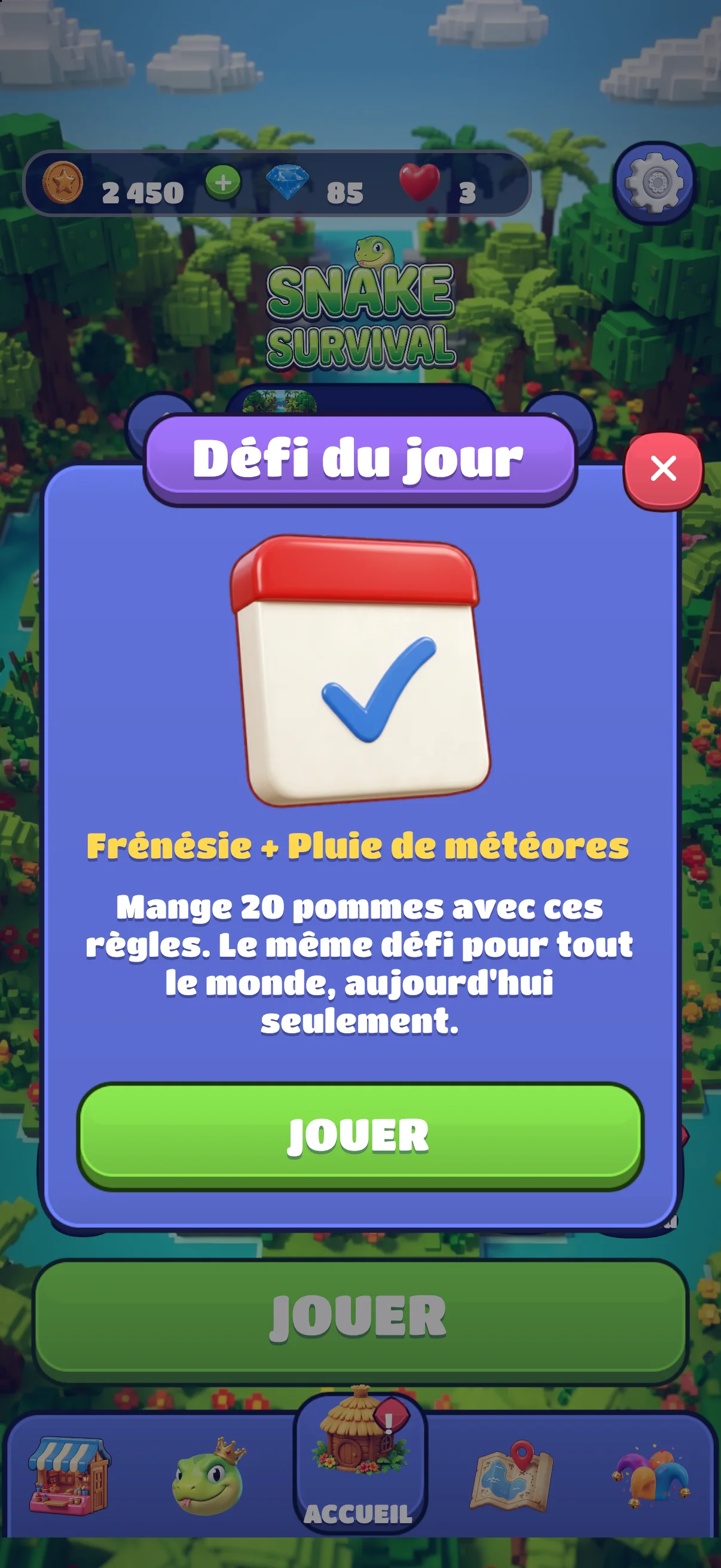 Daily challenge: the same one for every player