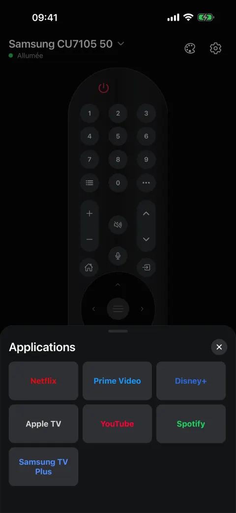 Liste des applications installées sur la télé